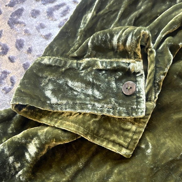 Soft Surroundings Olive Green Velvet Zip-up - Picture 6 of 10